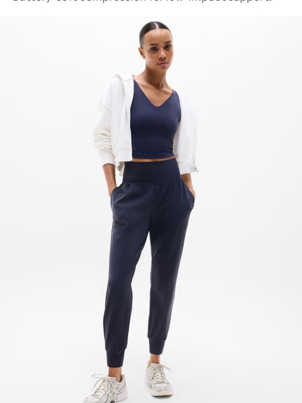 ATHLETA High-Waist Navy Jogger Pants